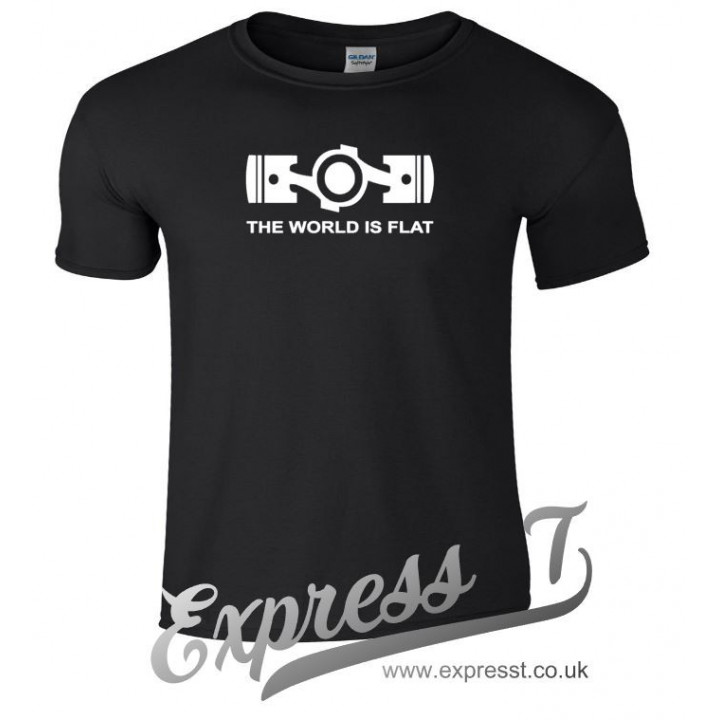 The World Is Flat T-Shirt | Flat-4 Boxer Engine Tee