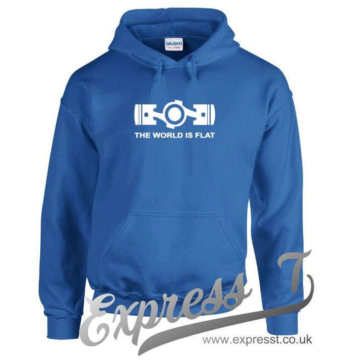 The World Is Flat Hoodie | Flat-4 Engine Automotive Hoodie for Car Enthusiasts