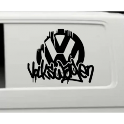 2 x VW Dripping Logo Stickers