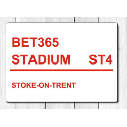 Stoke City Bet365 Stadium Football Sign