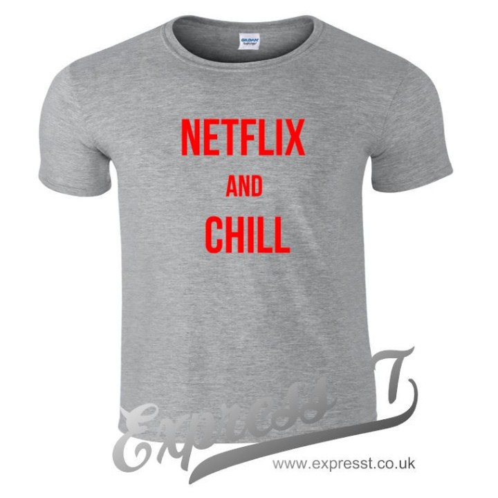 NETFLIX & CHILL T-Shirt | Funny Retro Meme Tee for Movie & TV Lovers