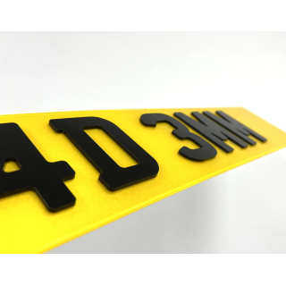 4D 3mm Show Number Plates | Premium Gloss Black Acrylic Raised Plates