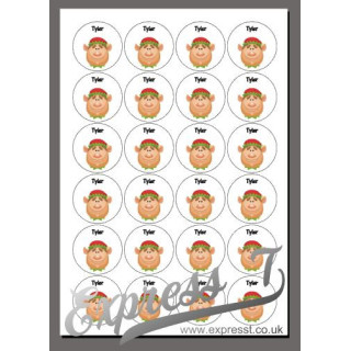 Elf Face Christmas Personalised Stickers – Custom Name Festive Gift Labels for Holiday Wrapping