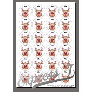 Reindeer Christmas Personalised Stickers – Custom Name Festive Gift Labels for Holiday Wrapping