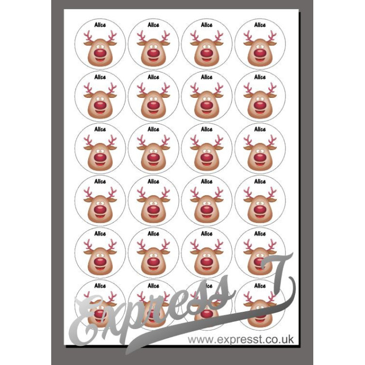 Reindeer Christmas Personalised Stickers – Custom Name Festive Gift Labels for Holiday Wrapping