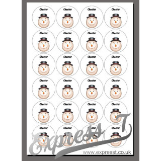 Snowman Christmas Personalised Stickers – Custom Name Festive Gift Labels for Holiday Wrapping