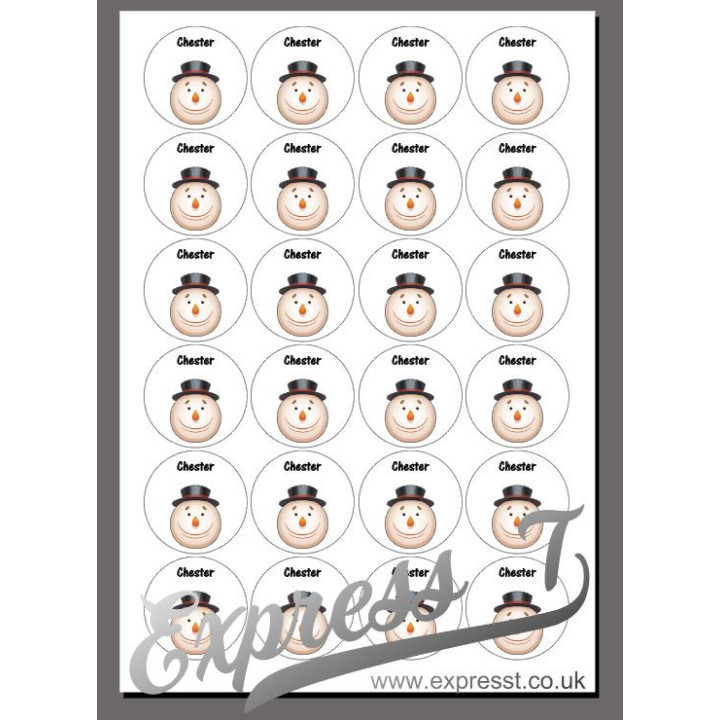 Snowman Christmas Personalised Stickers – Custom Name Festive Gift Labels for Holiday Wrapping