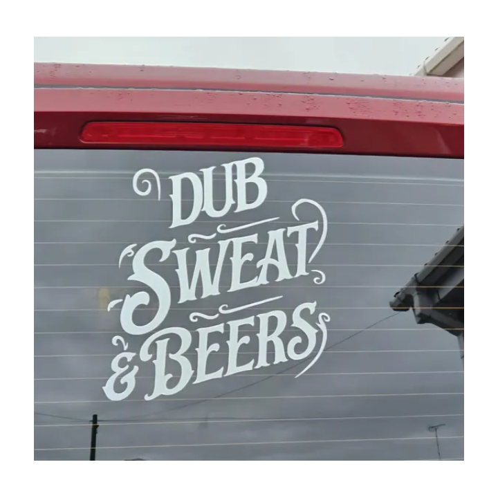 DUB Sweat & Beers Decal | Funny VW Dub Car Sticker for Enthusiasts
