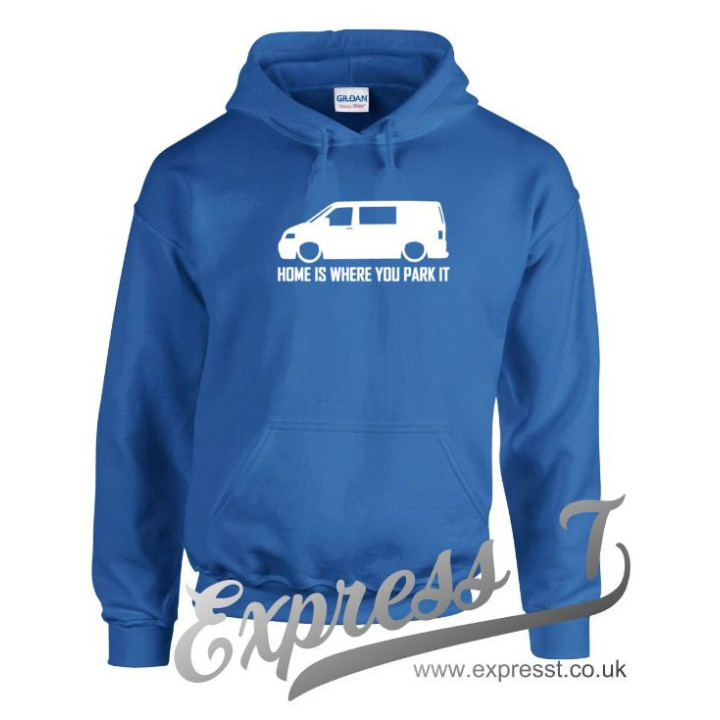 VW T5 “Home Is Where You Park It” Hoodie – Campervan Adventure Hoodie