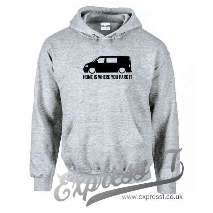 VW T5 “Home Is Where You Park It” Hoodie – Campervan Adventure Hoodie