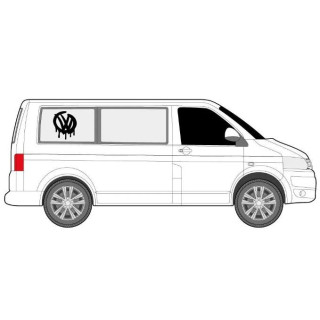 VW Brushed Dripping Decal x2 – Premium Brushed Melt-Effect Decals