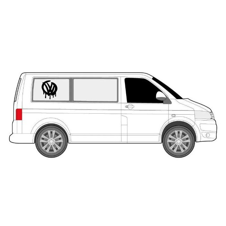 VW Brushed Dripping Decal x2 – Premium Brushed Melt-Effect Decals