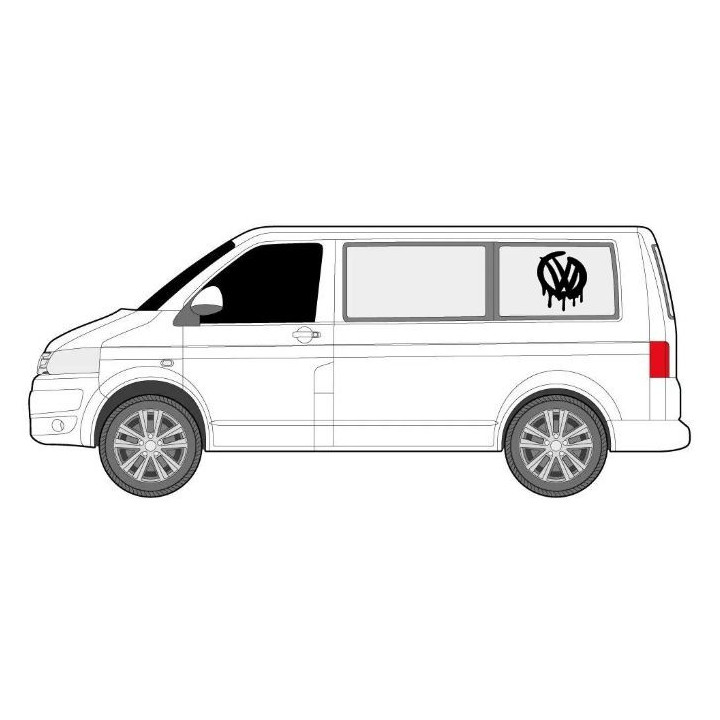 VW Brushed Dripping Decal x2 – Premium Brushed Melt-Effect Decals