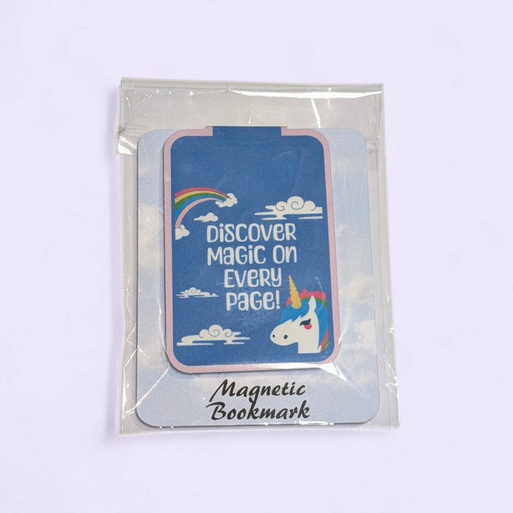 “Discover magic on every page” Magnetic Bookmark