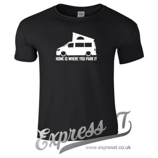 VW T6 Pop-Up "Home Is Where You Park It" T-Shirt – Campervan Adventure Tee