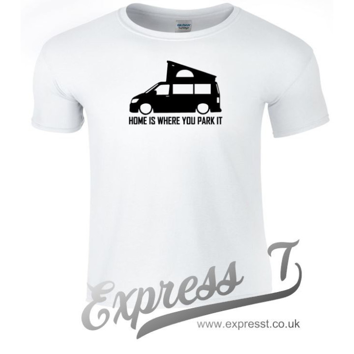 VW T6 Pop-Up "Home Is Where You Park It" T-Shirt – Campervan Adventure Tee