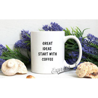 "Great Ideas Start With Coffee" Mug – Fuel Your Inspiration