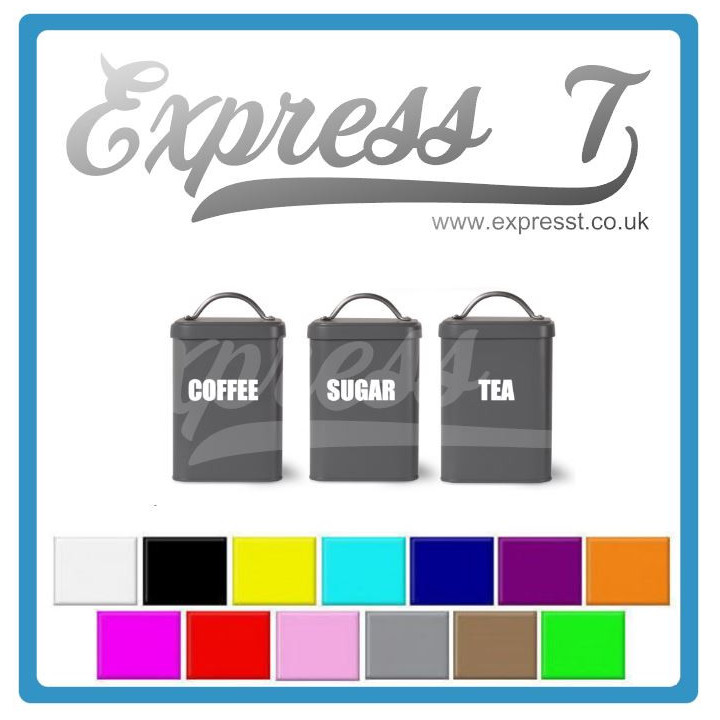 "Coffee, Tea, Sugar" Jar Decals – Stylish Labels for Kitchen Organisation