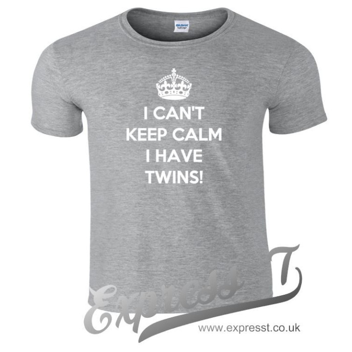 "I Can't Keep Calm, I Have Twins!" T-Shirt – Humorous Parent Gear