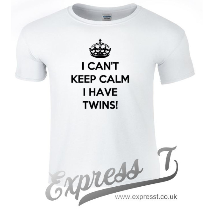 "I Can't Keep Calm, I Have Twins!" T-Shirt – Humorous Parent Gear