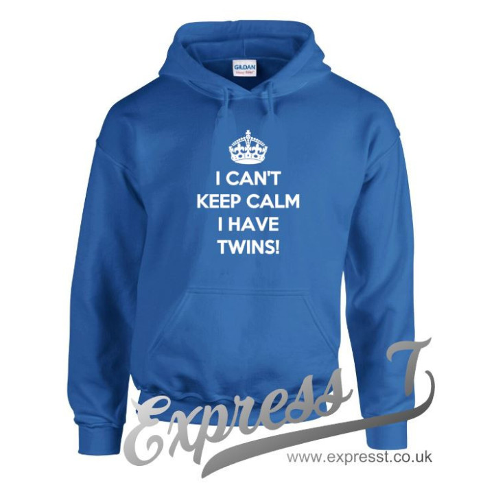 "I Can't Keep Calm, I Have Twins!" Hoodie – Cosy & Humorous Twin Parent Apparel