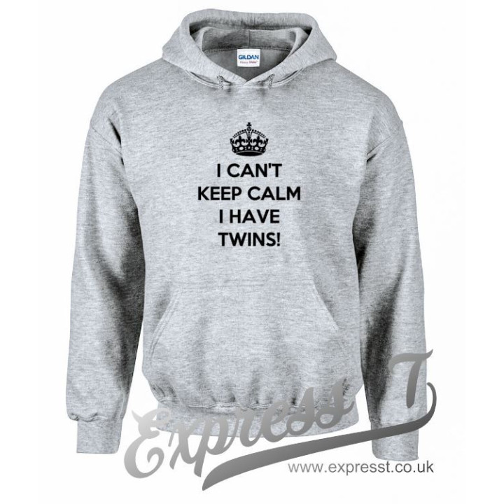"I Can't Keep Calm, I Have Twins!" Hoodie – Cosy & Humorous Twin Parent Apparel