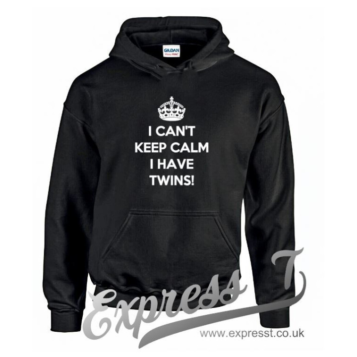 "I Can't Keep Calm, I Have Twins!" Hoodie – Cosy & Humorous Twin Parent Apparel