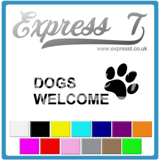 Dogs Welcome Decal - Pet-Friendly Sign for Businesses and Homes