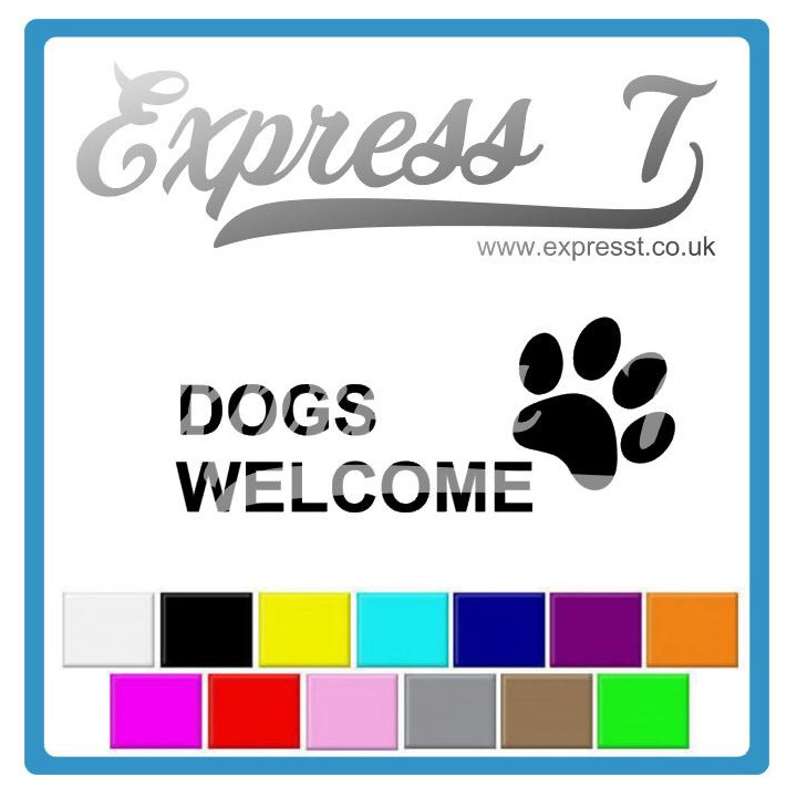 Dogs Welcome Decal - Pet-Friendly Sign for Businesses and Homes