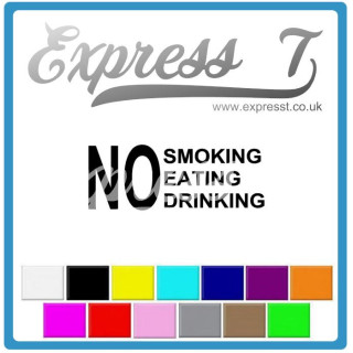 No Smoking, Eating, Drinking Decal - Clear Signage Decal