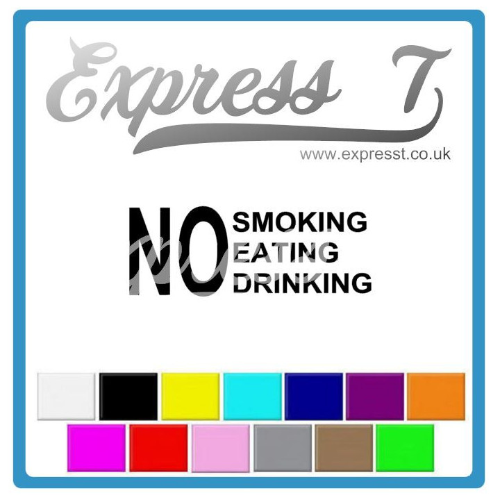 No Smoking, Eating, Drinking Decal - Clear Signage Decal